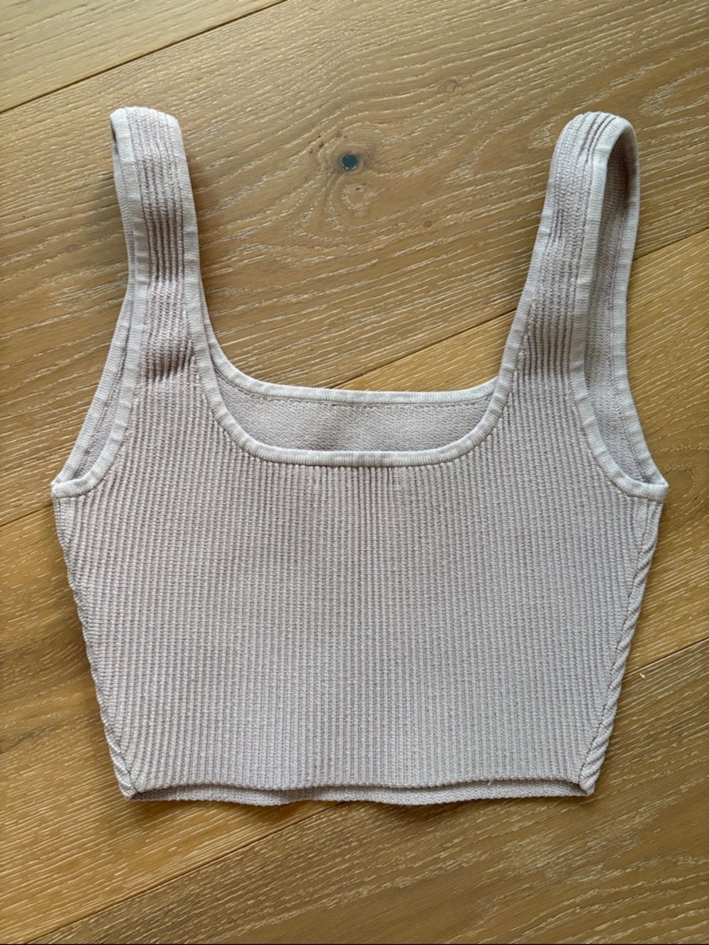 Aritzia Babaton Lilac Sculpt Knit Squareneck Cropped Tank Size XS Ribbed - Picture 3 of 6